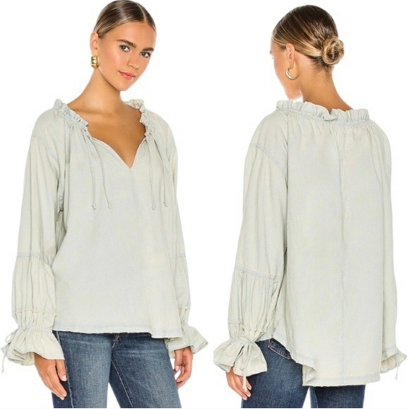 Free People Tops - Free People We The Free Alpine Denim Top